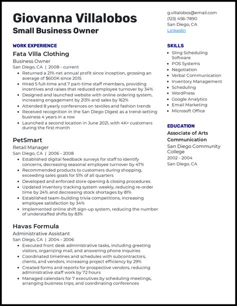 Business owner resume. Things To Know About Business owner resume. 